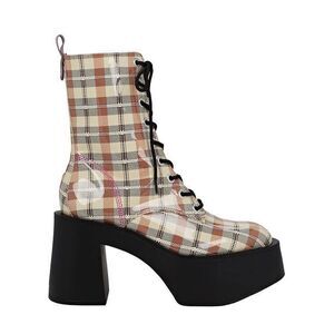 Larroude Plaid Ankle Boots with Black Soles